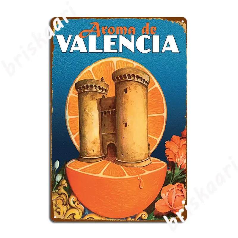 Aroma De Valencia Valencia Arancione E Ind De Quart Poster Vintage Targa In Metallo Club Targhe Per Feste Targa In Metallo Poster