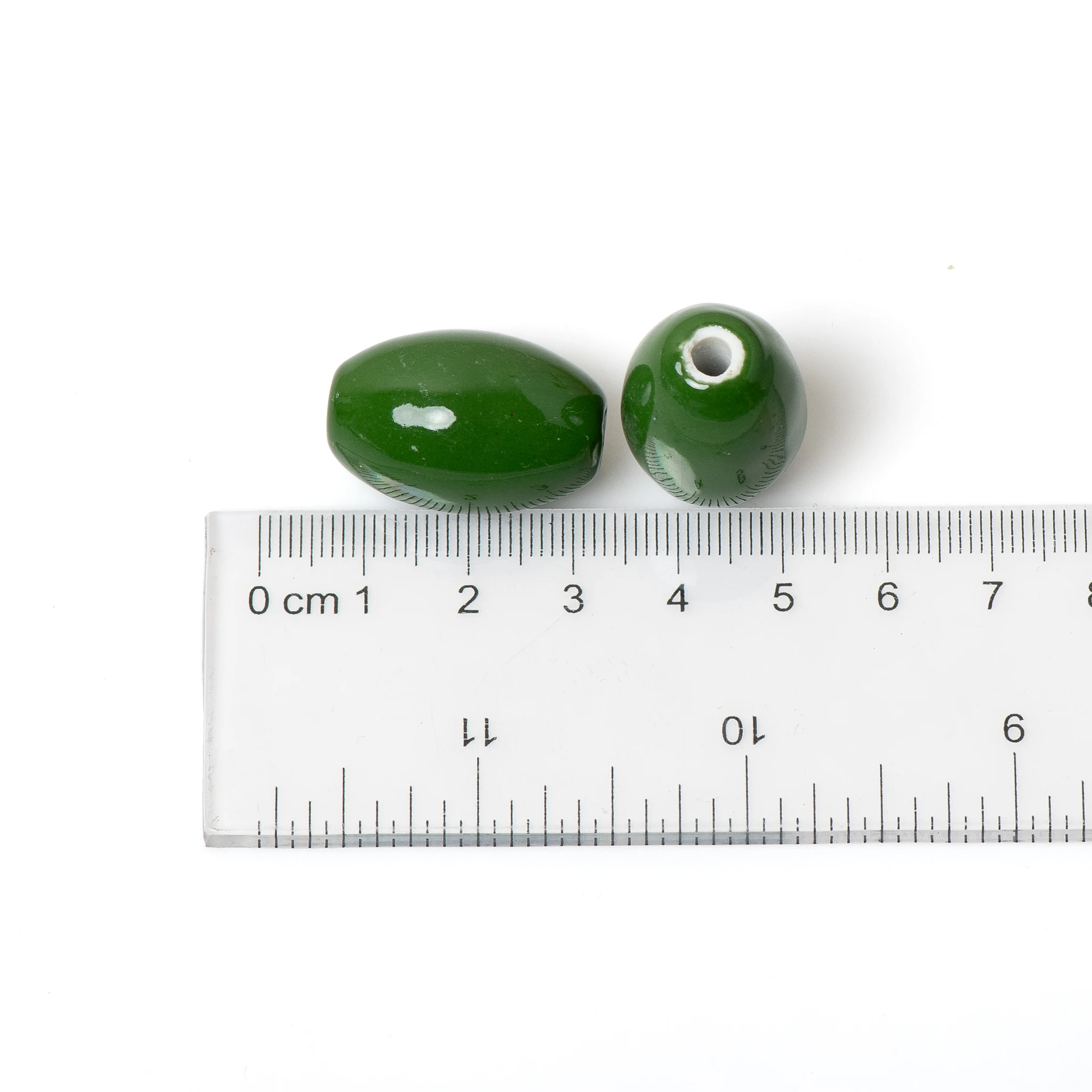 Grüne Erdton-Keramikperlen, Fassform, 26 x 18 mm, großes Loch, DIY-Schmuckherstellung, Halskette, Armband, handgefertigtes Bastelzubehör – Detail 4