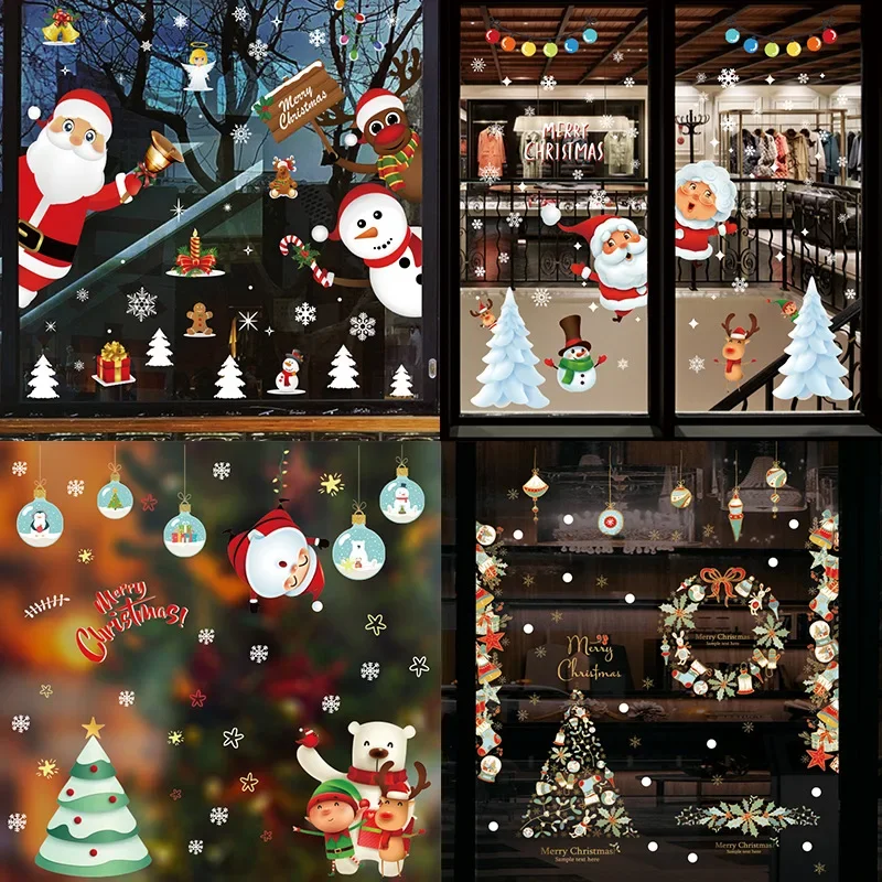 Adesivi Murali Natalizi 2022, Vetrine Per Centri Commerciali, Adesivi Per Le Vacanze, Adesivi In Vetro Per Capodanno, Adesivo Da Parete Con Fiocco Di 