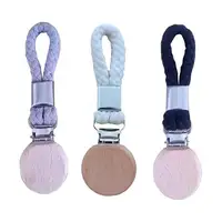 2pcs Towel Hook Holder Braided Cotton Loop Towel Hangers Rack Wooden Decor Hangers Rack Tea Towel Holders for Kitchen Bathroom 1