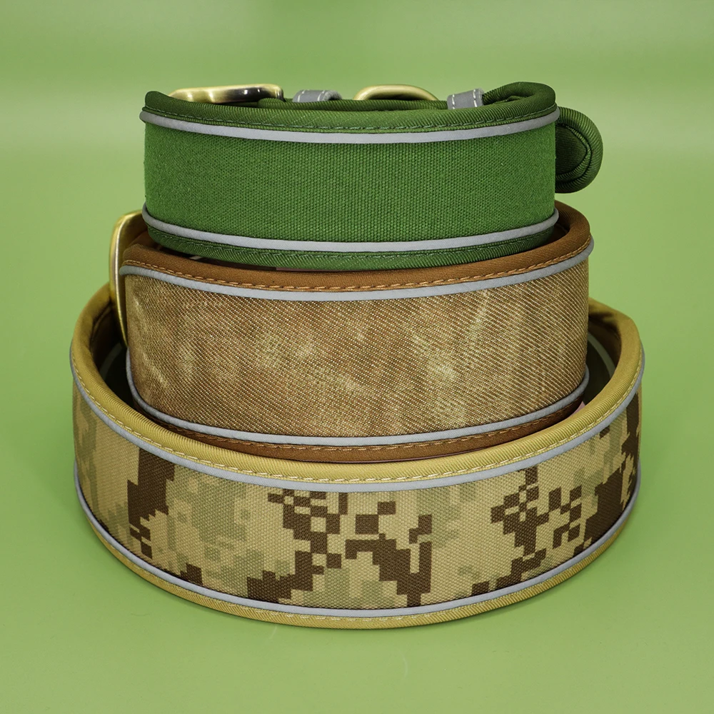 Светоотражающий широкий ошейник для больших собак. Регулируемый ...