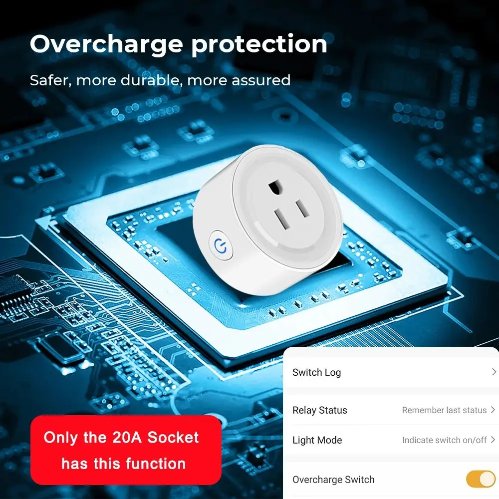 Smart WiFi Plug - US Standard Wireless Outlet with Remote Control for Smart Home Appliances