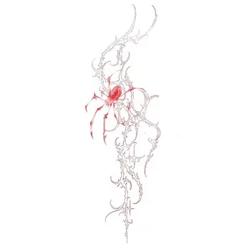 Sexy Red Spider Temporary Tattoo for Women Man Arm Art Thorn Fake Tattoo Gothic Tattoo Sticker Waterproof Tatuajes Temporales 1
