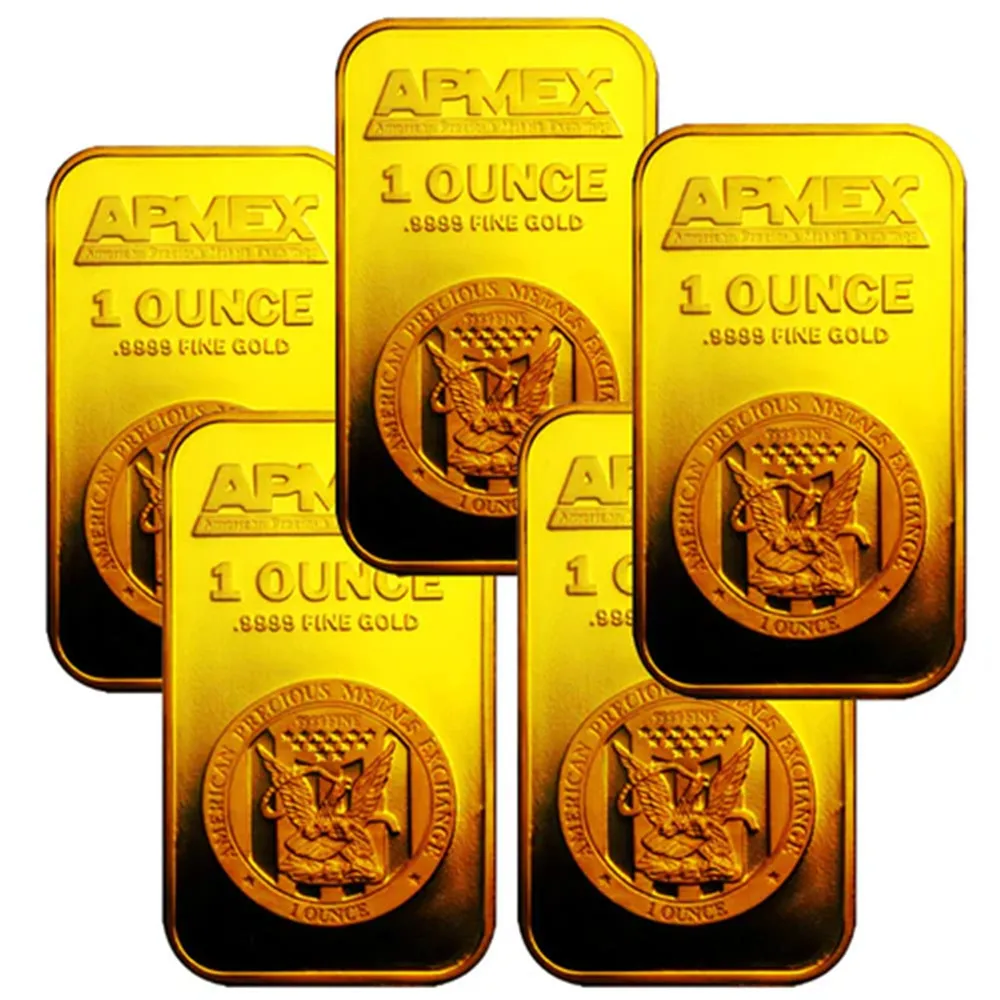 1 oz American APMEX Fake Gold Bar 24K Gold Plated Bullion Home Decorations  Props Acrylic Clear Sealed Packaging - AliExpress