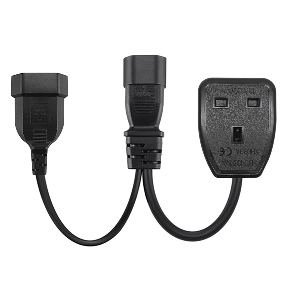 JORINDO IEC320 C14  EU4.0MM + UK,IEC C14 3  - 2 Ȧ,  3 Ȧ  1  2  AC  ̺