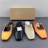 New Women Flats 2025 Square Toe Buckle Strap Breathable Mules Satin Leisure Slingbacks Chic Fashion Designer Shoes for Ladies - Image 6