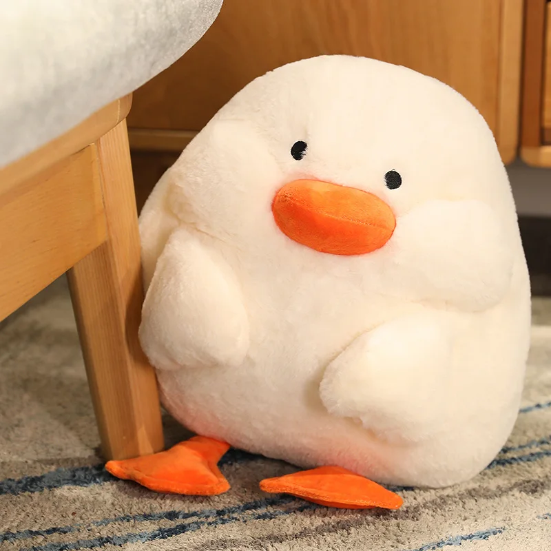 Cute Fatty Duck Plush Throw Pillow Toy Kawaii Stuffed Animals Duck with Blanket Warm Hand Plushies Doll Soft Kids Toys for Girls
