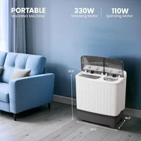 Portable Washing Machine Twin Tub Washer and 6.6 Lbs Spin Cycle Compact Washing Machine 2
