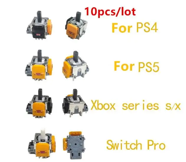 

10 шт. для PS4 PS5 XBOX One Series X/S джойстики с эффектом Холла качалка Электромагнитная аналоговая стика третьего поколения высокая точность
