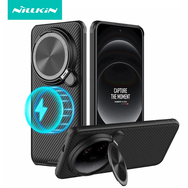 For Xiaomi 14 Ultra Case NILLKIN Magnetic CamShield Prop TPU + PC Flip-style Lens Protection Cover For Xiaomi Mi 14 Ultra