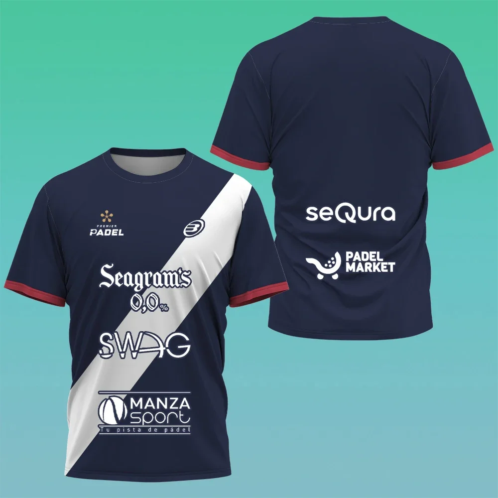T-shirt da uomo nuova moda estiva tennis stampa manica corta badminton ping pong abbigliamento sportivo da uomo a maniche corte ad asciugatura rapida - immagine 3