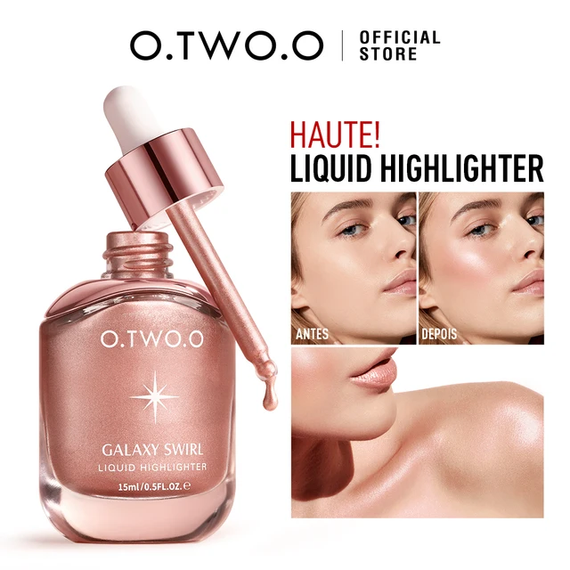 O.TWO.O Liquid Highlighter Shimmer Glitter Shiny Lightweight Highly Pigmented Long-lasting Highlight Glow Finish Face Makeup