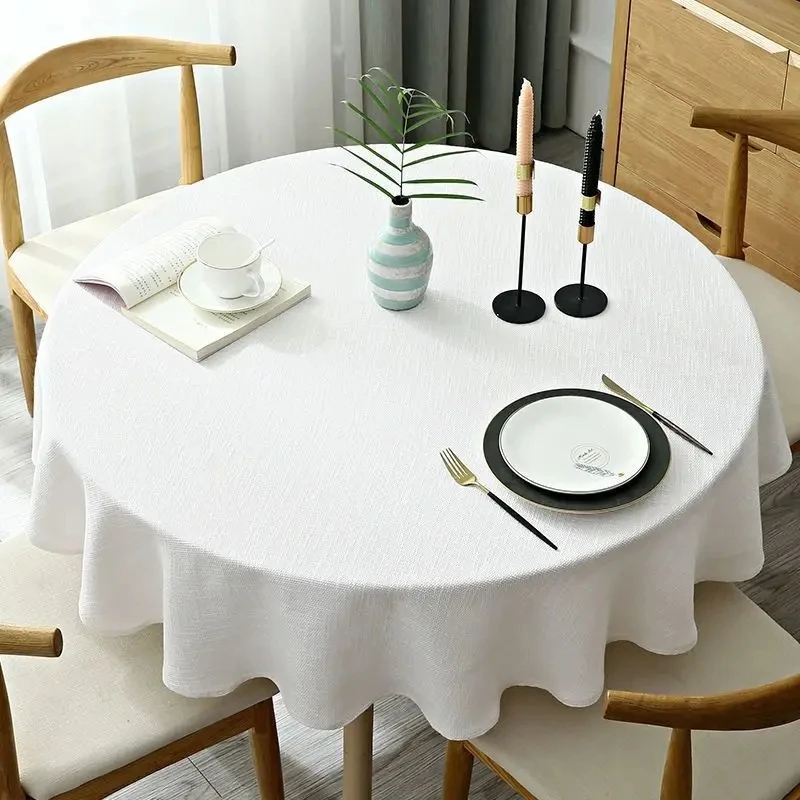 

2024 New Round Linen Table Cloth, Tea, Home, Hotel, Banquet Fabric Table Cloth