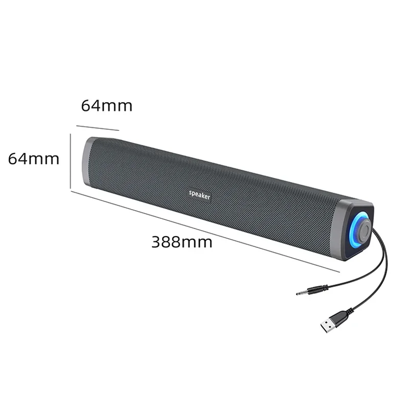 4D Wired Computer Speaker Bar Stereo Sound Subwoofer Macbook Laptop Notebook PC Music Player PC Soundbar Loudspeaker computer speaker