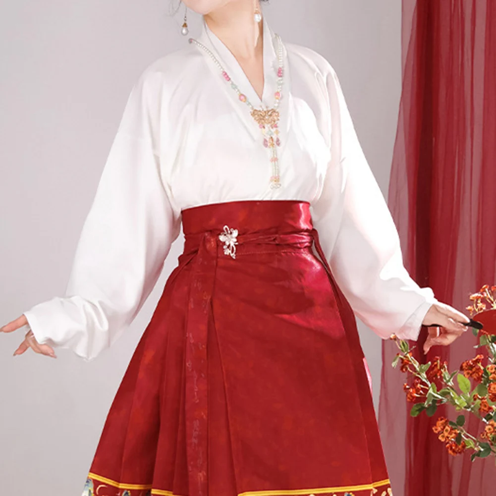 

Shopping Daily Skirt Top Polyester Printing Suit Women Attire Casual Chinese Style Fashionable Hanfu Universal