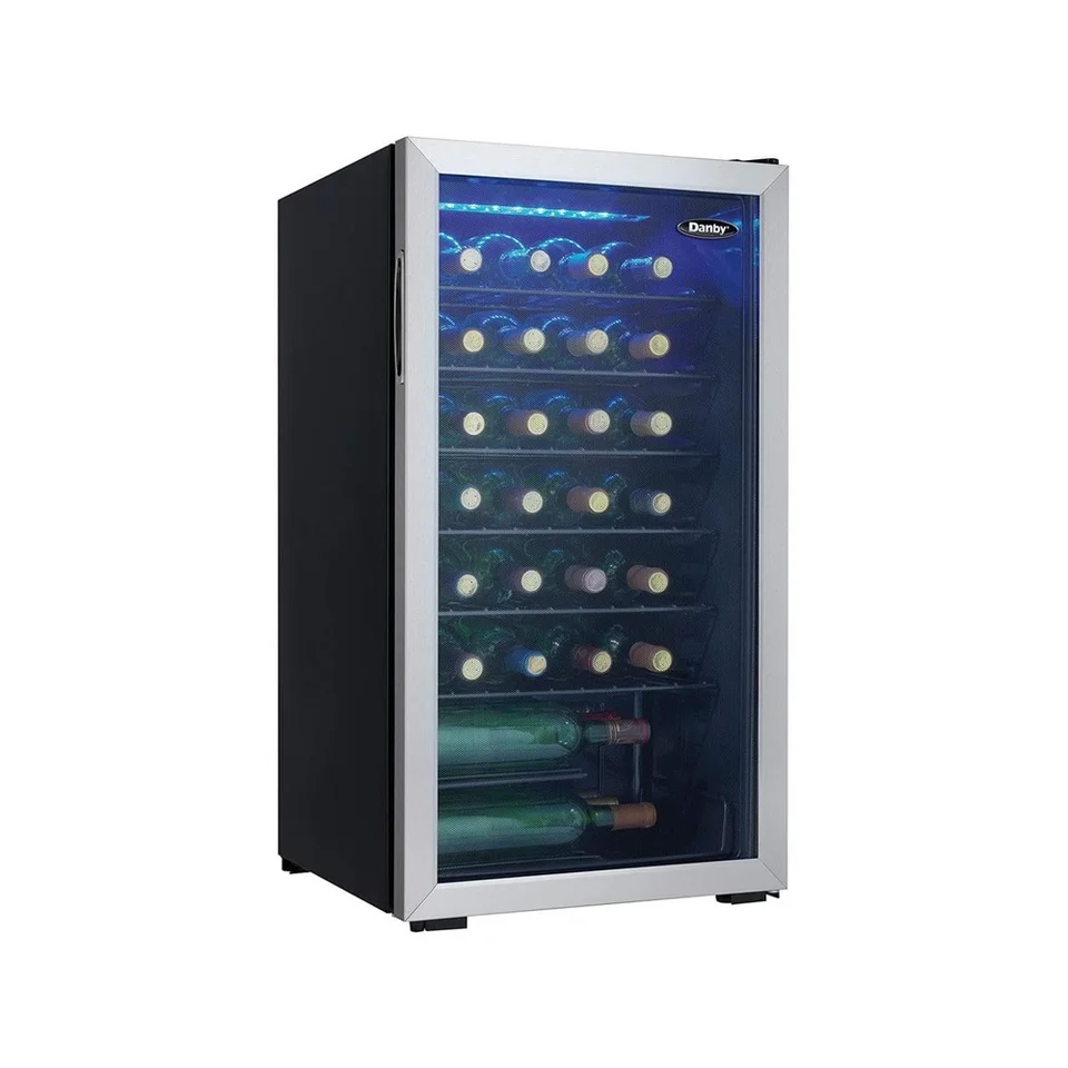 Stainless Steel Wine Cooler with LED Lighting