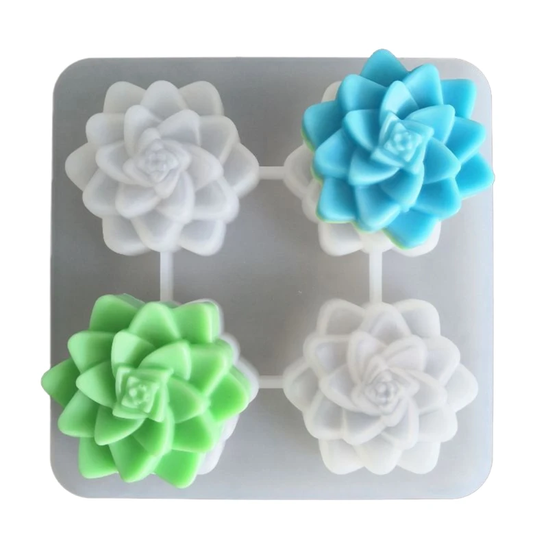 Succulents Plant Epoxy Resin Mold Handmade DIY Craft Plaster Soap Silicone Mould Drop shipping