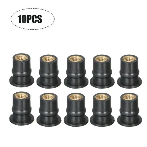 

Motorcycle Windshield Brass Locknut Bolt M5 Rubber Nut 5mm Metric Black Body Frame Trim Replacement Parts Supplies