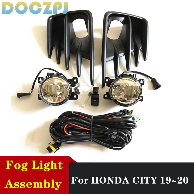 

1Set Car Styling Spot Light Front Bumper Fog Lamp For HONDA CITY 2019 2020 With Wires Switch LED Bulbs