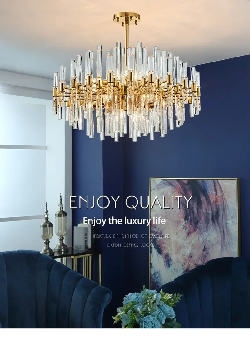 Description Picture 2 of itemNordic LED Crystal Chandeliers for Living Room Dining Bedroom Kitchen Chandeliers Luxury Gold Art Decor Hanging Lamp
