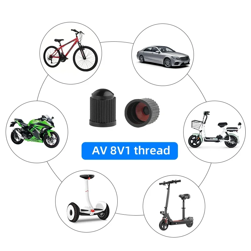 Valve Caps AV FV Threaded Caps for Schrader Presta Nozzles of Auto Cars Bicycle Motorcycles Scooters Valves Plastic Lid Optional Seal Ring