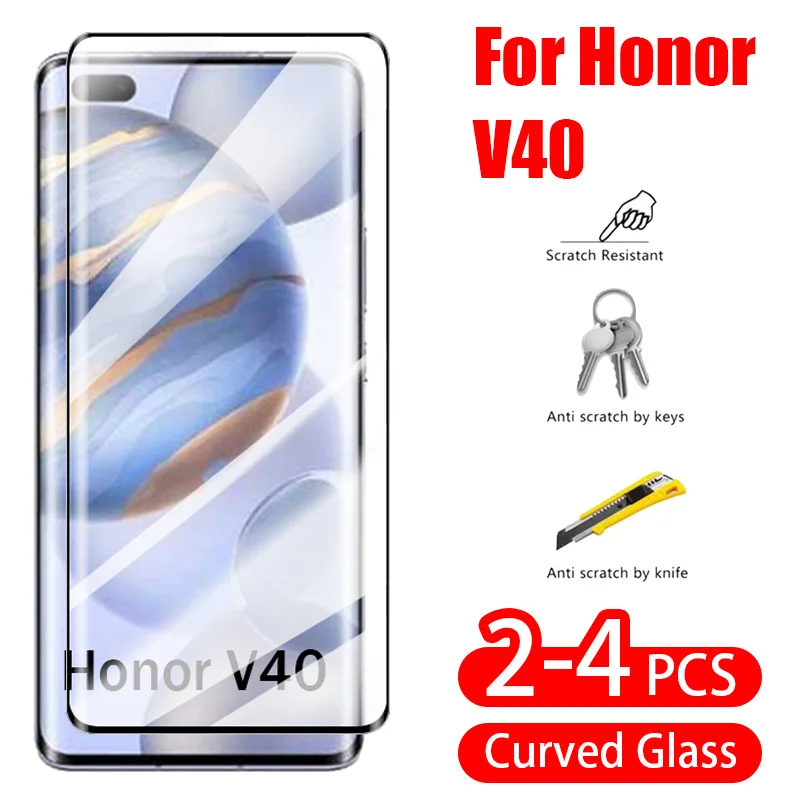 

For Honor V40 Screen Protector 9H Curved Tempered GlassClearity HD 9D Glass Flim Protective Full Cover Flim For Honor V40 5G