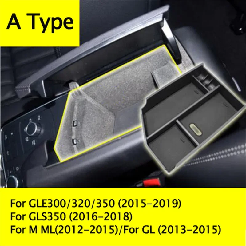 

For Mercedes Benz M/GLE/GL/GLS-Class W166 X166 Armrest Storage Box Container Tray Organizer Accessories Left hand driver