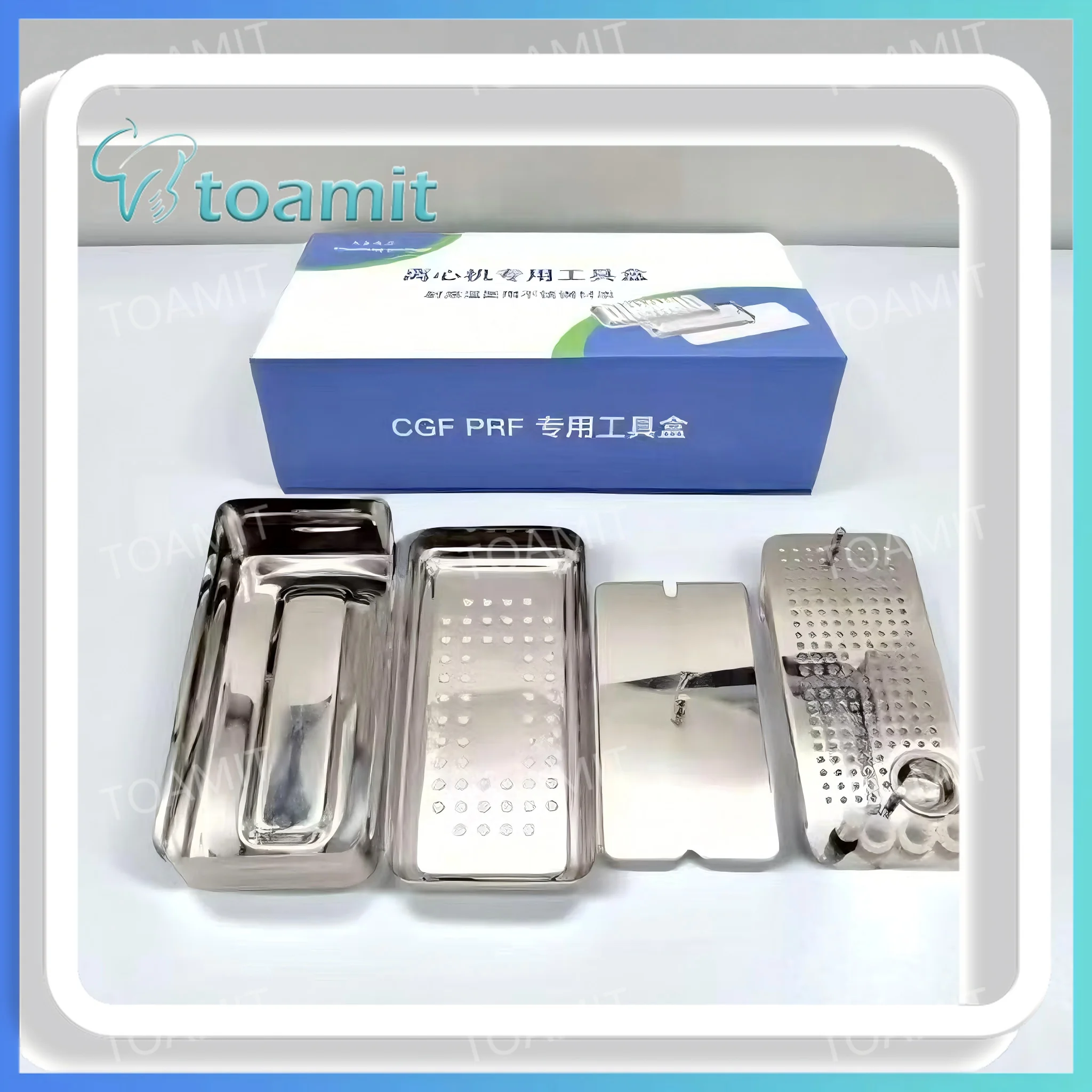 Dental PRF CGF Centrifuge Complete Kit, Stainless Steel Implant Plate & Bone Membrane Box for Dental Surgery