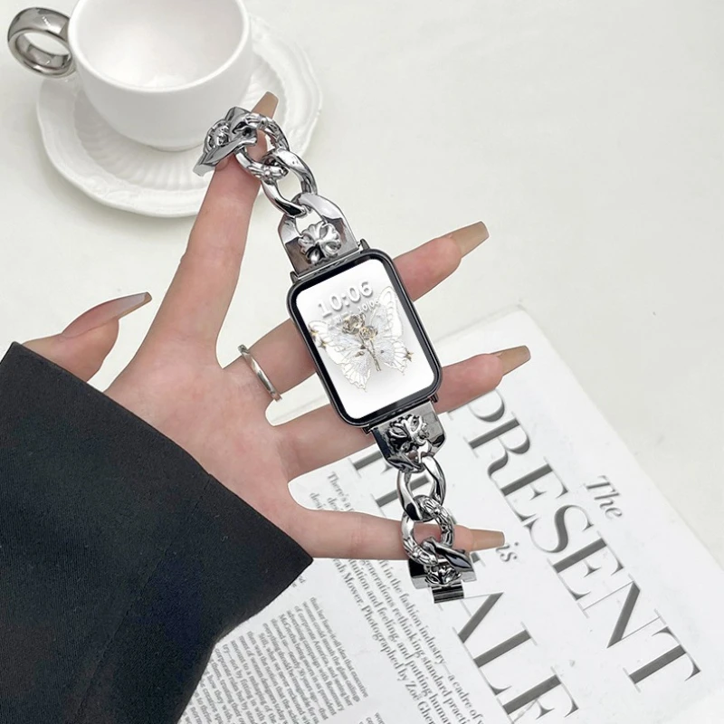

Metal Stainless steel Strap For Xiaomi band 8 pro Sport Watchband For Mi band 8 pro Correa Bracelet Replacement Woman Strap