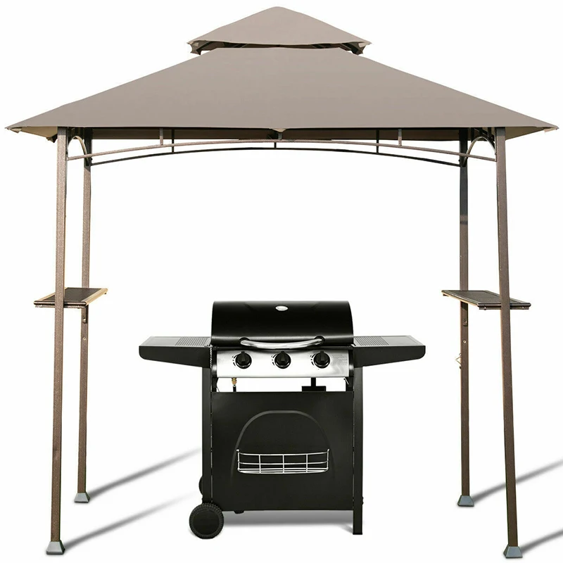 

8 X 5 Feet Outdoor Barbecue Grill Gazebo Canopy Tent BBQ Shelter Awning Outdoor Gazebos Garden Supplies Shade