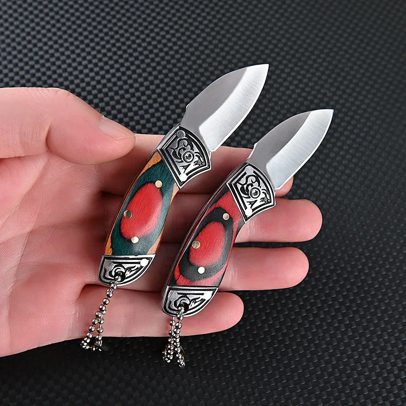 

EDC Portable Mini Kitchen Knife Gift Stainless Steel Dismantling Express Collection Knife Cutting Fruit Keychain Pendant