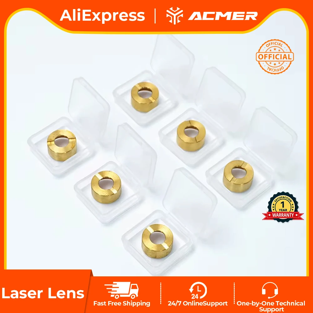 ACMER – Kit de lentilles de rechange Laser, 6 pièces, pour graveur Laser et Machine de découpe P1 10W P2 20W P2 33W P3 24W/48W, lentille de remplacement