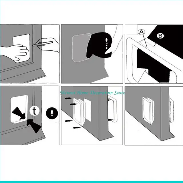 H7BF Pet Dogs Door Sliding Cats Door Automatic Flap Lockable Door for Existing Wall Door for Small Dogs 3