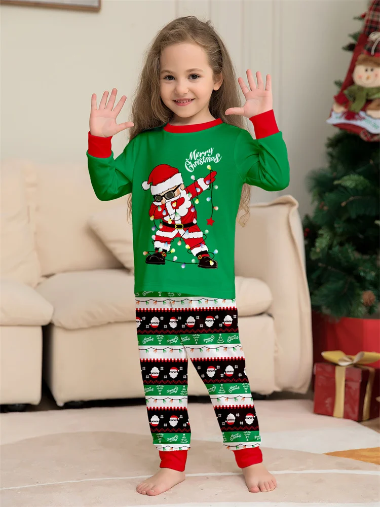 Christmas Family Matching Outfits Mom Dad Kids 2 Pieces Pajamas Set Baby Casual Loose Sleepwear Xmas Family Look Pyjamas 5
