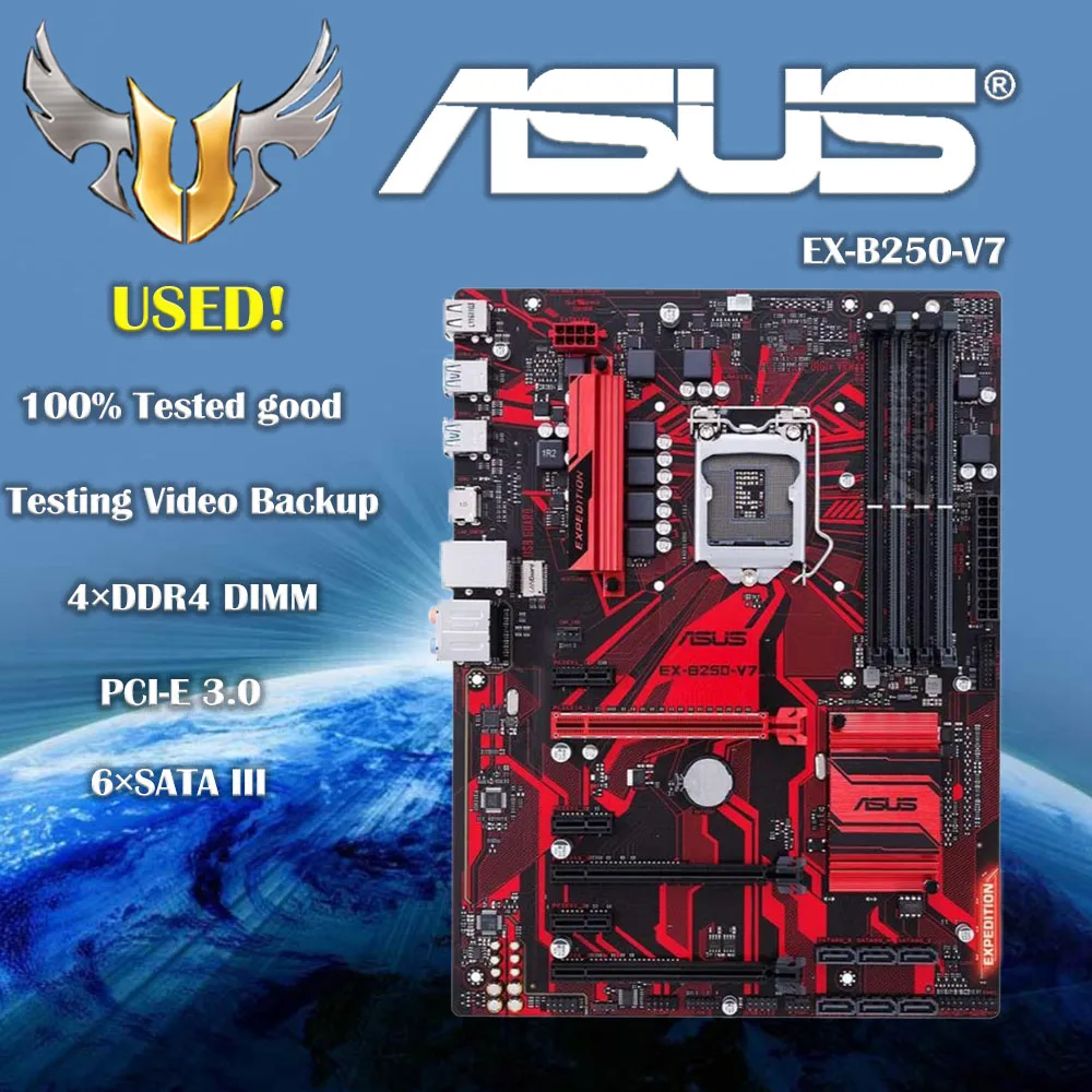 

ASUS EX-B250-V7 motherboard Intel LGA-1151 ATX Long March series Internet cafe motherboard equipped with nano-moisture-proo