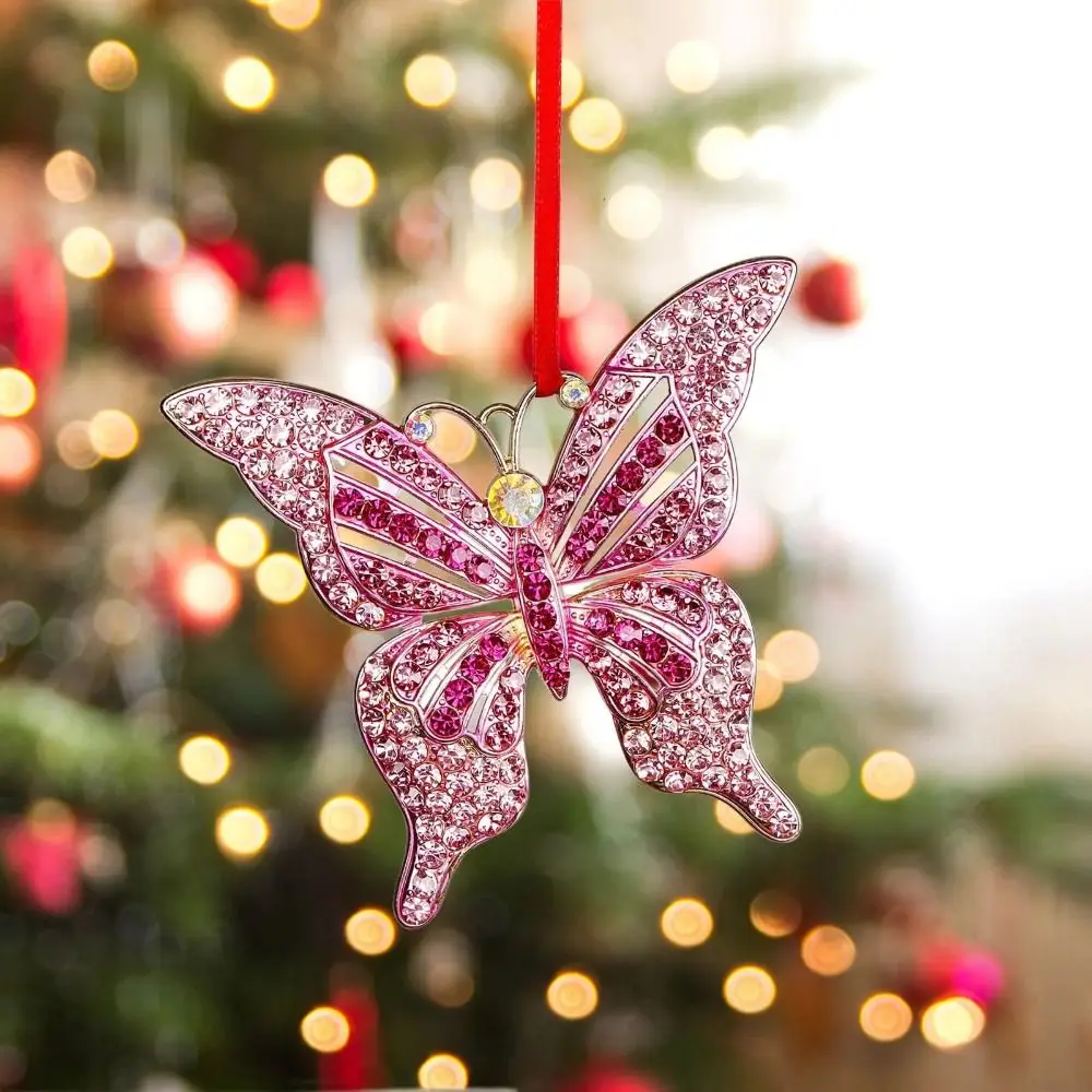 2D Butterfly Christmas Decorations Pendant Gift Creative Acrylic Christmas Ornament Tree Hanging Ornaments