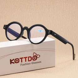 Stylish Vintage - Inspired Blue Light Blocking Reading Glasses - +250 (Black)