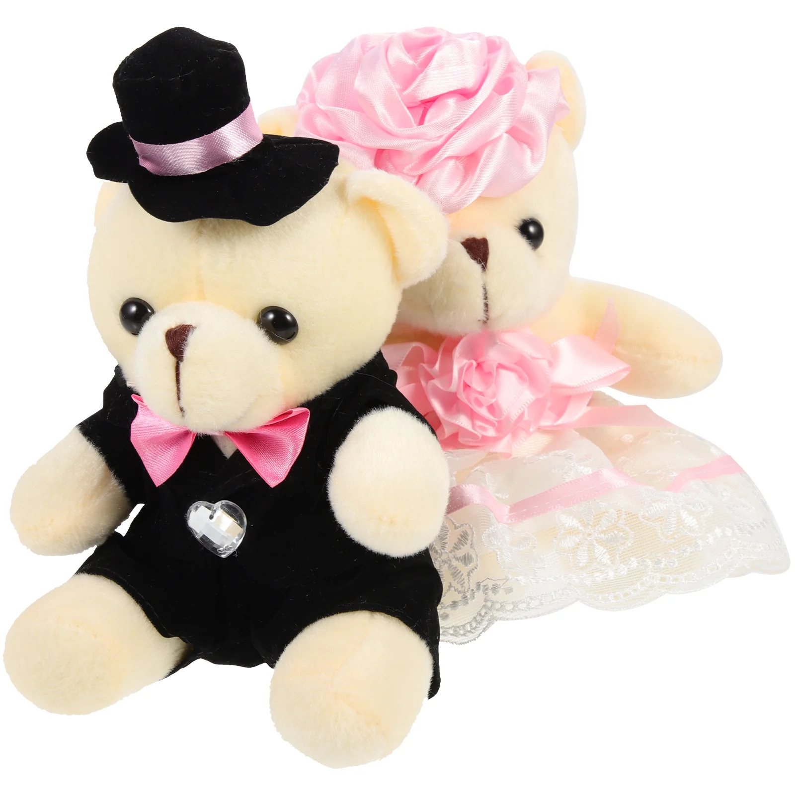 Ibasenice Wedding Plush Bears Doll Stuffed Animal Soft Gift Box Stuffers Valentine Anniversary Birthday Bride Groom