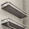 Bathroom Shelves Corner Shower Shelf Aluminum Wall Mount Shampoo Storage Rack Holders No Drill Kitchen Bathroom Accessories 2