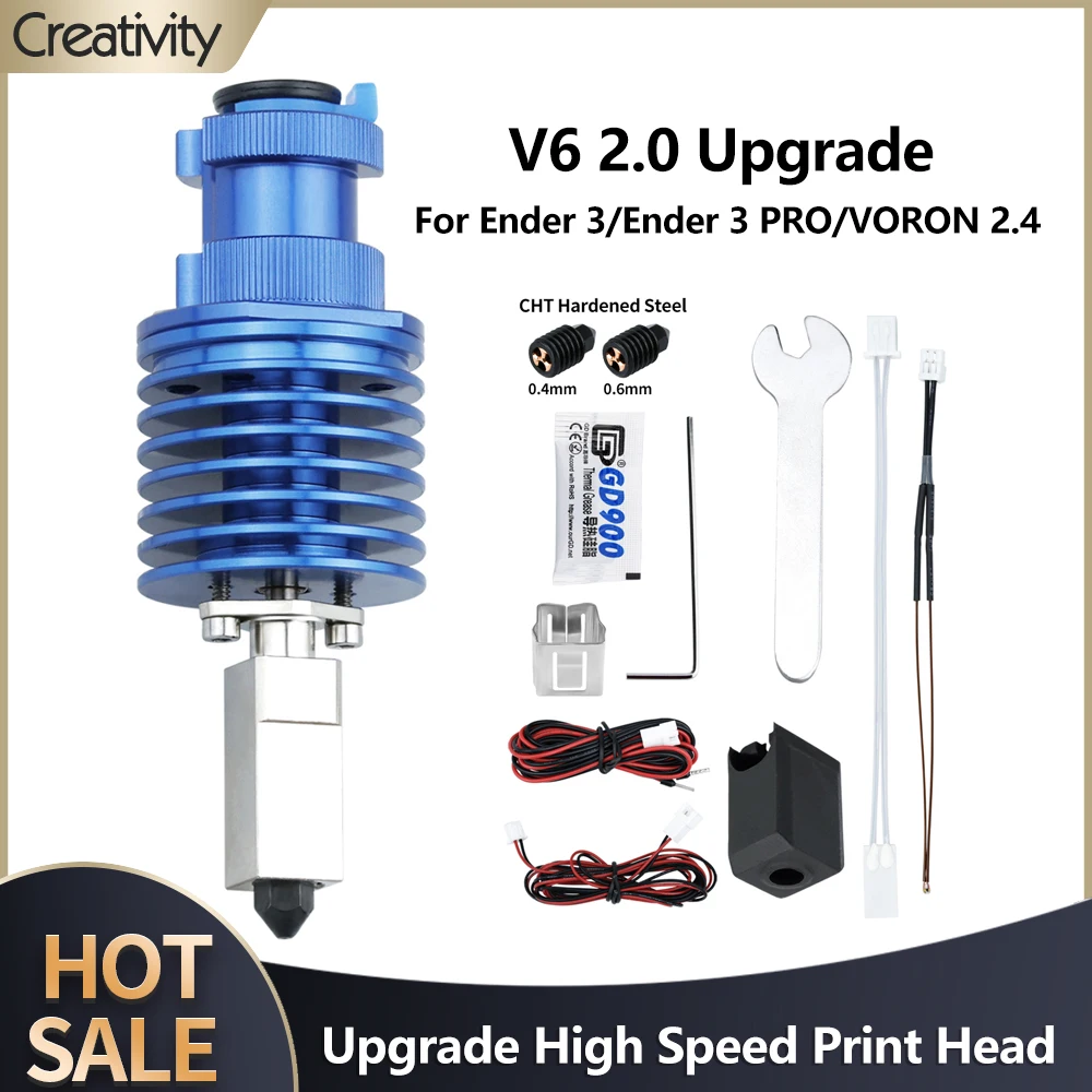 Fast Printing Extruder Upgrade Hotend Kit High Speed Print Head Extruder J-head For Ender 3/Ender 3 PRO/VORON 2.4 Printer Hotend