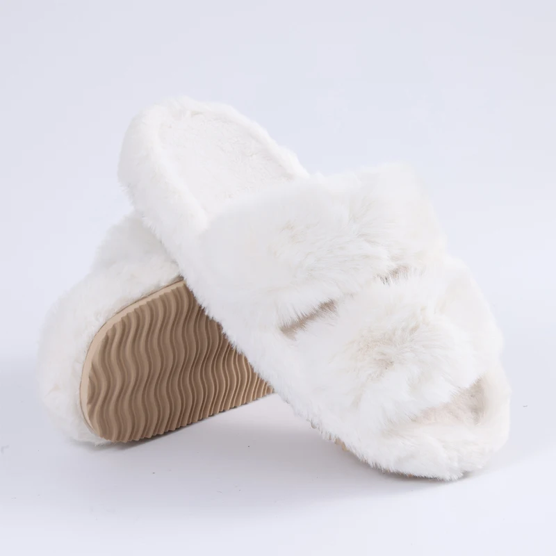 Shevalues Winter-Plüschfutter-Damenhausschuhe, Fell, weiche Sohle, Innenrutschen, rutschfeste Baumwollrutschen, pelzige warme Hausschuhe für Frauen – Detail 11