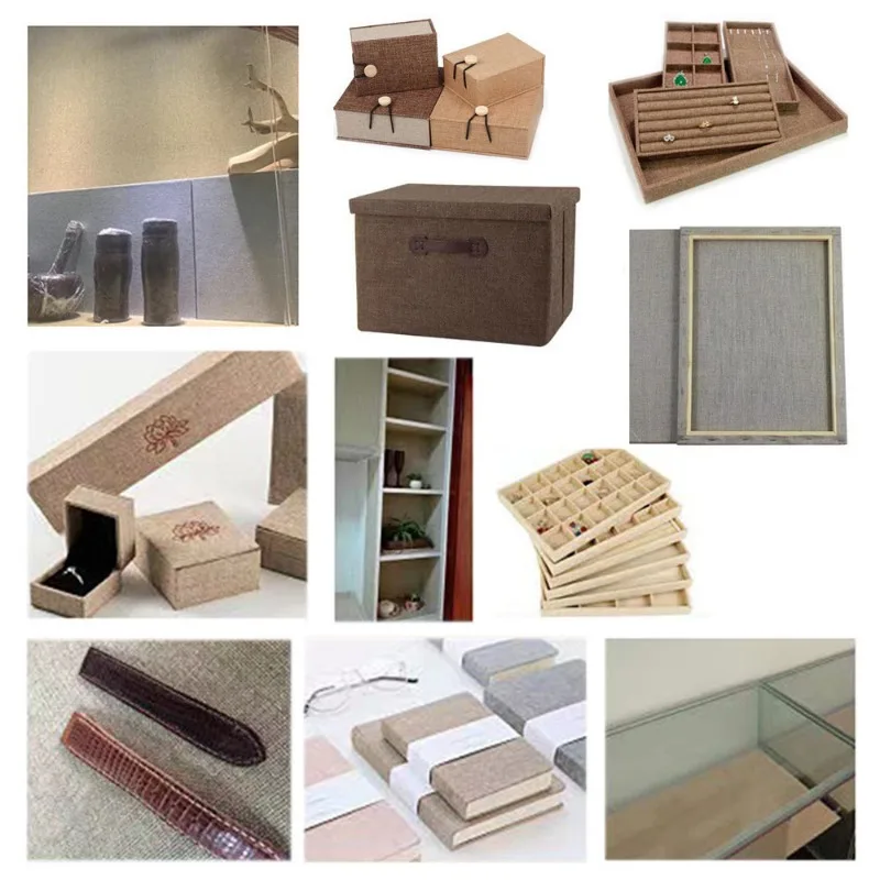 Self Adhesive Linen Fabric for Furniture Protector Renovation Decoration Multi-color Linen Fabric Patches Linen Back Glue Cloth linen repair patch
