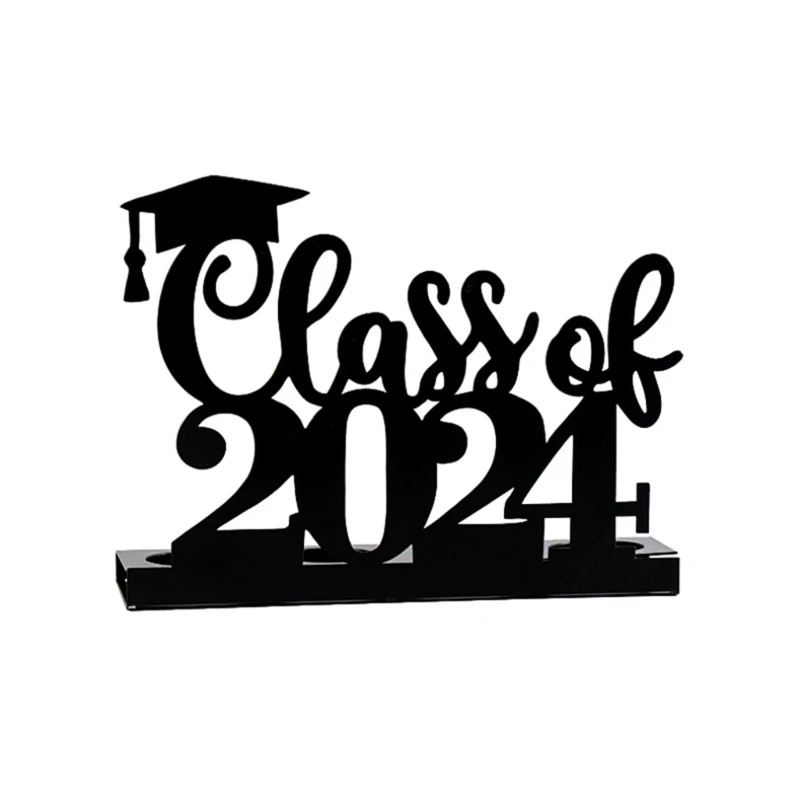 

Class Of 2024 Metal Tealight Holder Hollow Out Iron Art Candlesticks Decorative Stand for Graduation Party