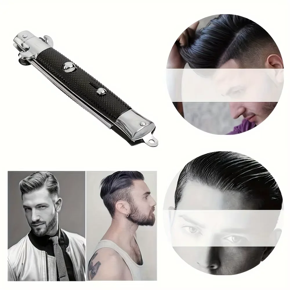 Portable Folding Comb for Travel American Style Slicked Back Hair Spring Loaded Design Butterfly Pocket Comb for Men and Women