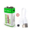 9V Rechargeable Battery 12800mAh 6F22 Micro USB 9v Li-ion Lithium Batteries for Multimeter Microphone Toy Remote Control KTV 6