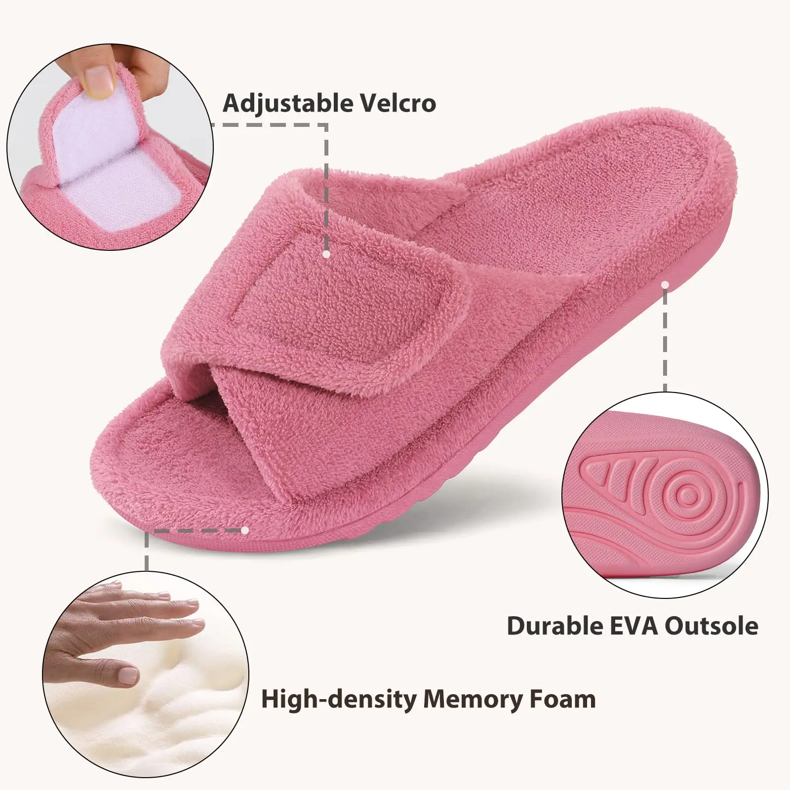 Coral Fleece Orthopedic Slippers with Arch Support for Women