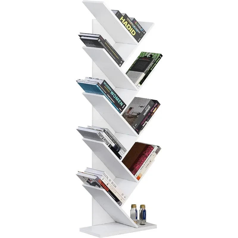 

HOMEFORT 9-Shelf Bookshelf,Geometric Tree Bookcase,Wood Bookshelves Storage Rack, MDF Tree Shelf Display Organizer