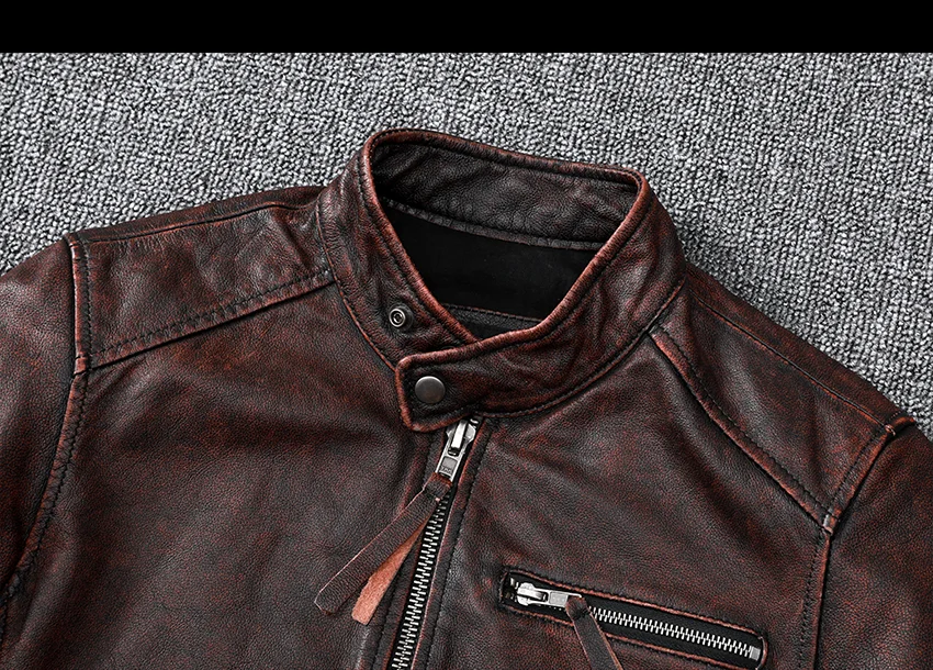 2023New Natural Calfskin Leather Jacket Men Genuine Leather Moto Jacket Autumn Short Classic Business Leisure Corium Coat