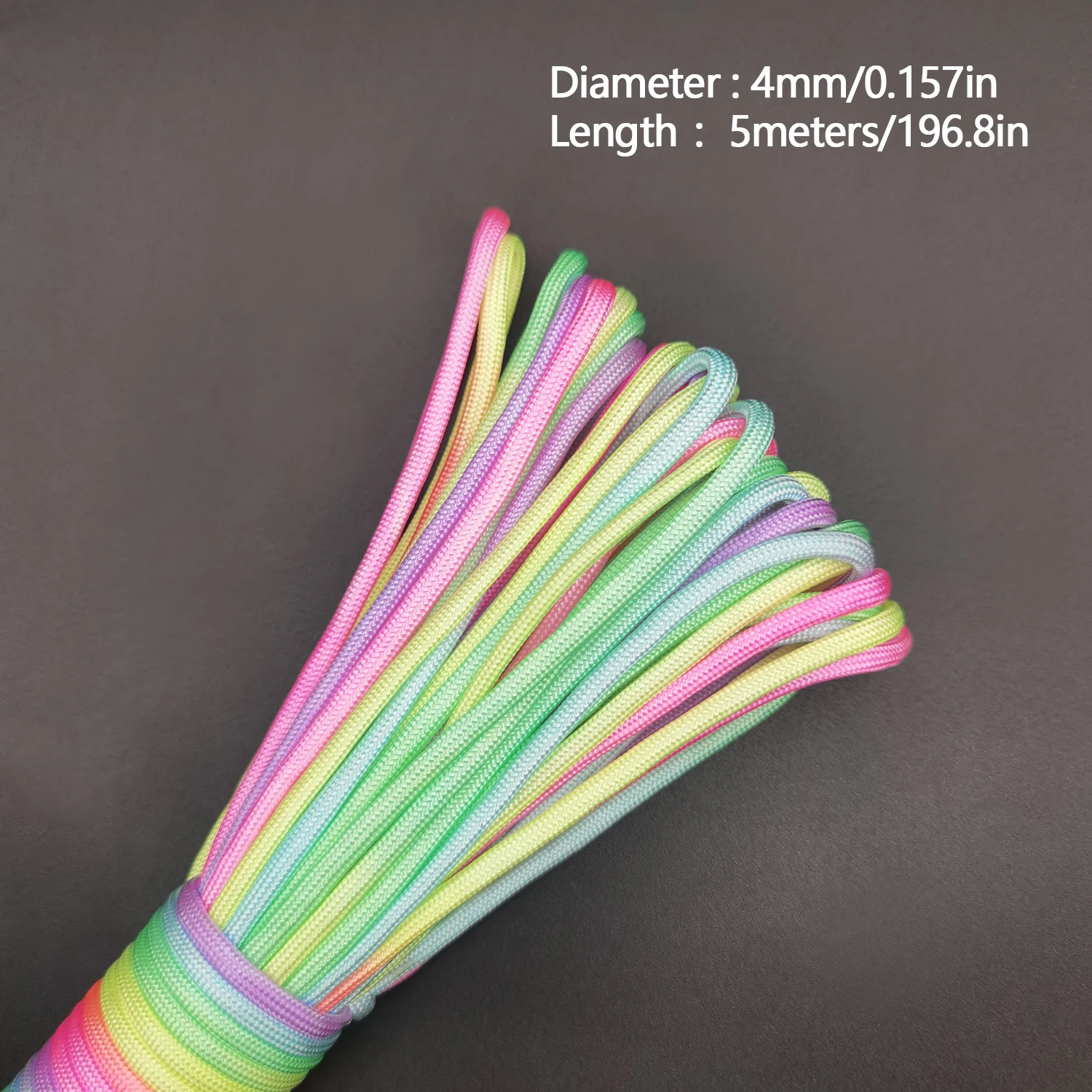 Rainbow Multi-Diameter Parachute Rope - 31 Meters, 7-Strand Survival and Camping Gear