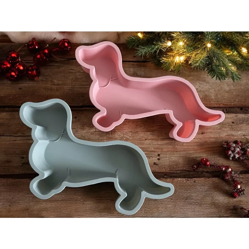 Adorable Dachshund Shaped Silicone Cake Mold for Baking Desserts Bread and Pastries FlexibleOven-Safe Non-Toxic Kitchen Tool